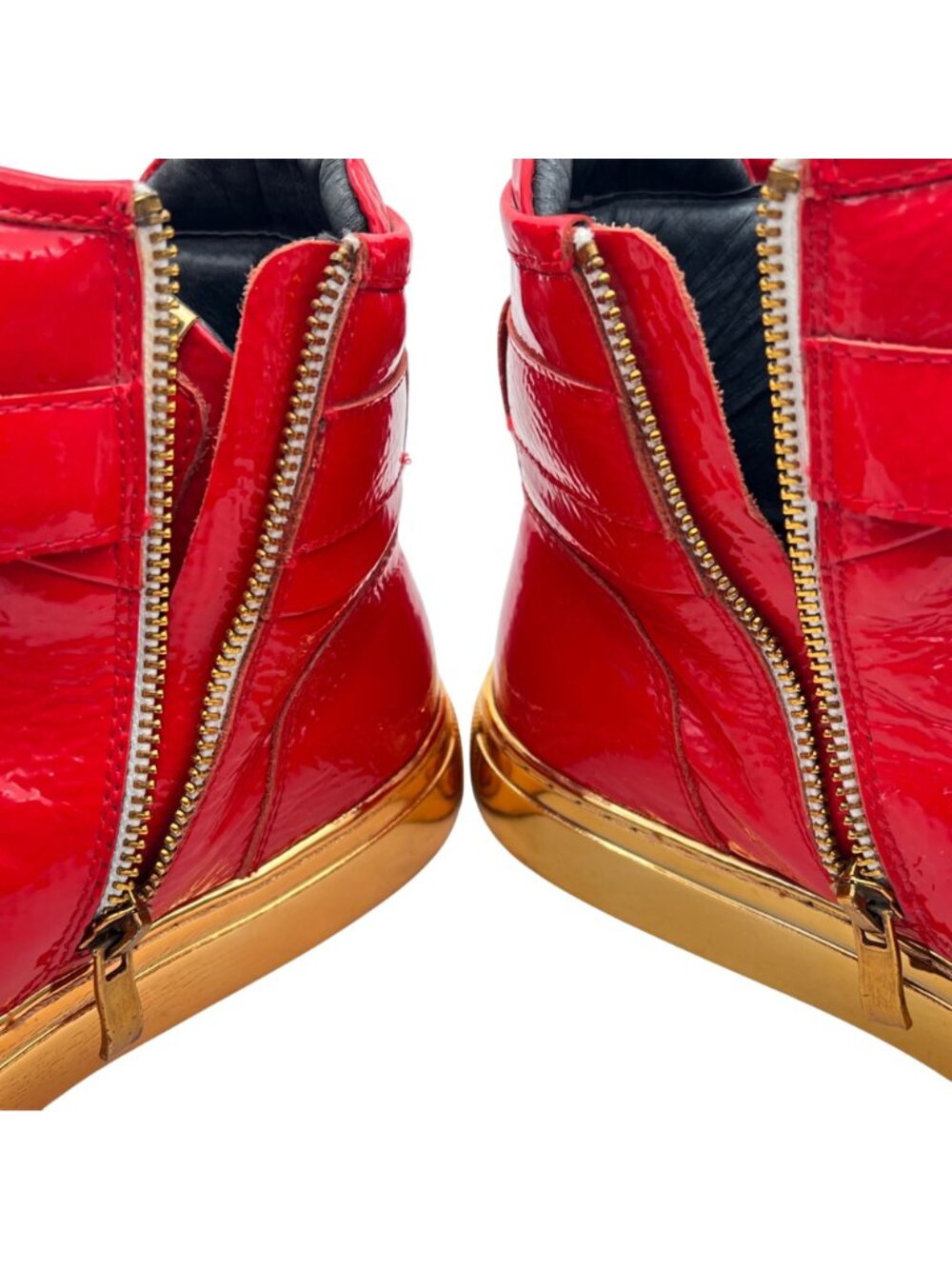 Jump New York Sullivan 24K Red Gold Patent Leather High-Top Sneakers Mens Size 8 - Picture 11 of 16